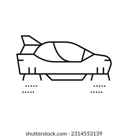 flying car line icon vector. flying car sign. isolated contour symbol black illustration