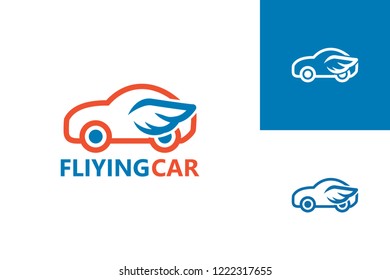 Flying Car Logo Template Design Vector, Emblem, Design Concept, Creative Symbol, Icon