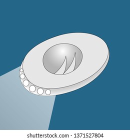 Flying car UFO. Vector illustration.