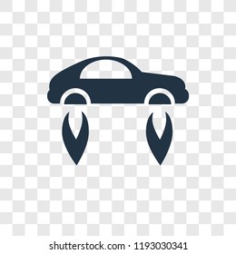 Flying car vector icon isolated on transparent background, Flying car transparency logo concept