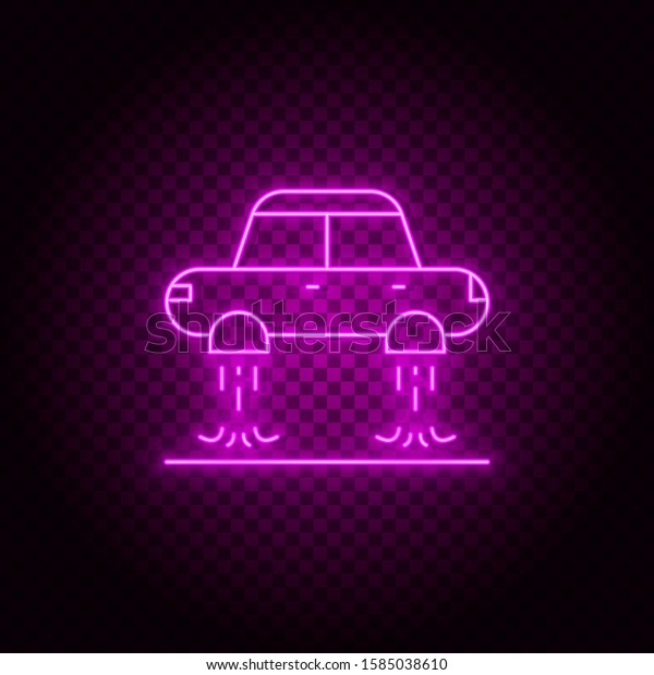 Flying, car, vector, neon icon illustration\
isolated sign symbol- Neon vector\
icon