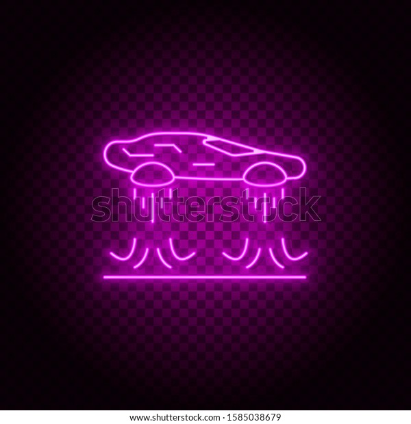 Flying, car, vector, neon icon illustration\
isolated sign symbol- Neon vector\
icon