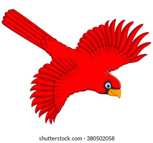 flying cardinal cartoon