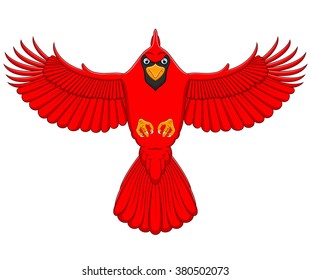 flying cardinal cartoon