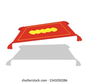 Flying carpet on a white background. An object. Vector illustration.