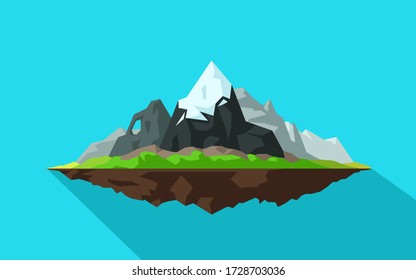 montañas de dibujos animados ondean sombra