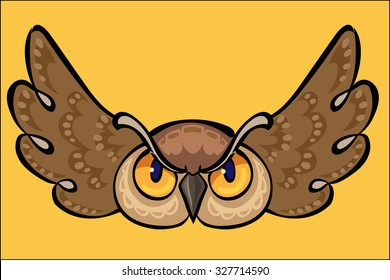 flying cartoon owl