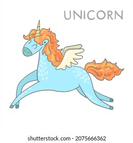 imagen vectorial de unicornio volante
