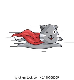 Flying Cat With Cape Character