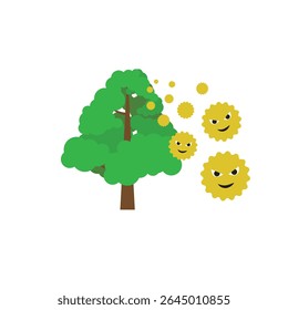 Pólen de cedro voador, ilustração vetorial
