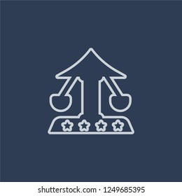 Flying chairs icon. Flying chairs linear design concept from Circus collection. Simple element vector illustration on dark blue background.