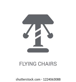 Flying chairs icon. Trendy Flying chairs logo concept on white background from Circus collection. Suitable for use on web apps, mobile apps and print media.