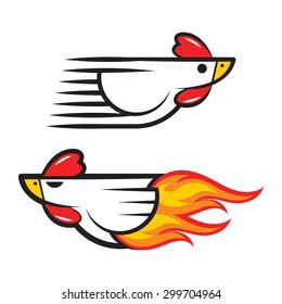 Flying Chicken Icons for Logos