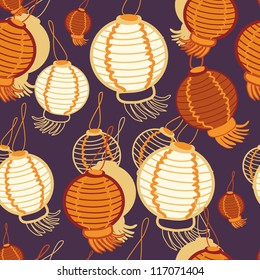 flying china lantern seamless background