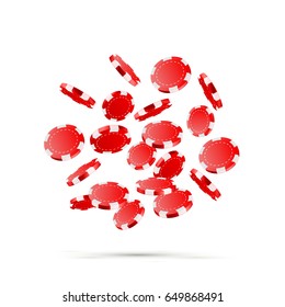 Flying chips on the white background. Vector illustration