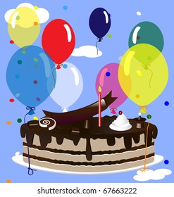 flying chocolate cake