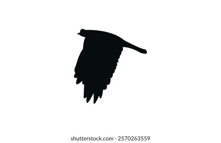 Flying Cicadabird Silhouette Design  And Vector Illustration. 