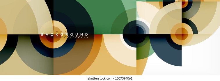 Volando círculos de fondo abstracto geométrico, vector