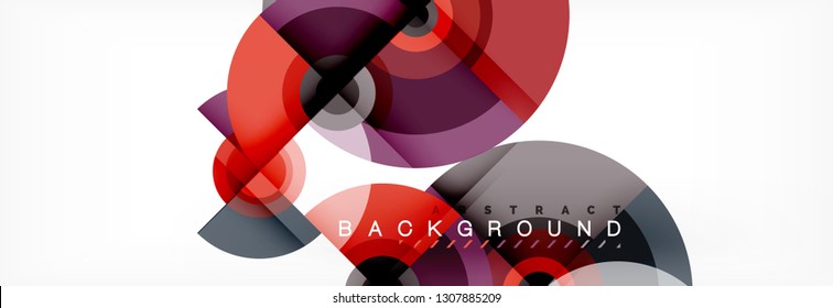 Volando círculos de fondo abstracto geométrico, vector