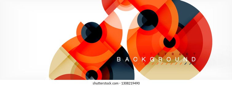 Volando círculos de fondo abstracto geométrico, vector
