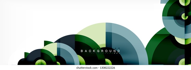 Volando círculos de fondo abstracto geométrico, vector