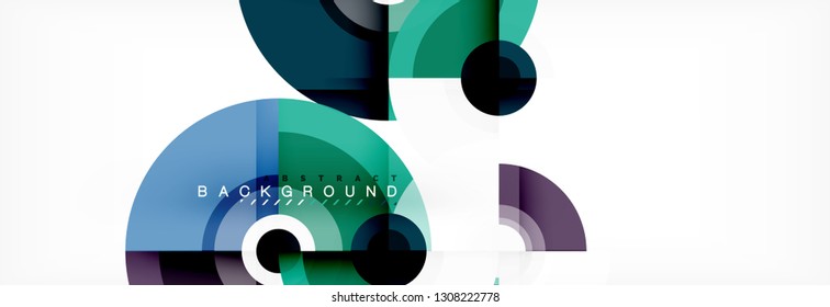 Volando círculos de fondo abstracto geométrico, vector