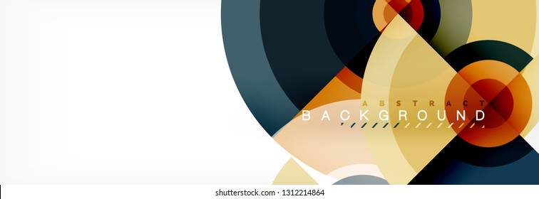 Volando círculos de fondo abstracto geométrico, vector