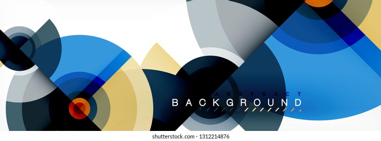 Volando círculos de fondo abstracto geométrico, vector