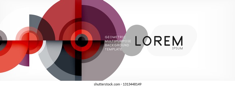 Volando círculos de fondo abstracto geométrico, vector