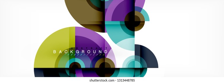 Volando círculos de fondo abstracto geométrico, vector