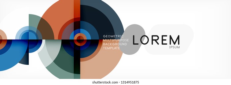 Volando círculos de fondo abstracto geométrico, vector