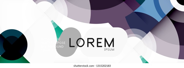 Fliegende Kreise, geometrischer abstrakter Hintergrund, Vektorgrafik