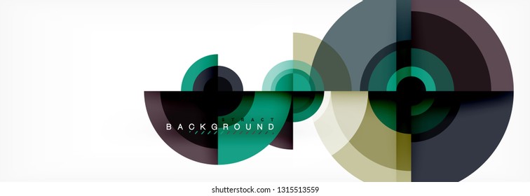 Volando círculos de fondo abstracto geométrico, vector