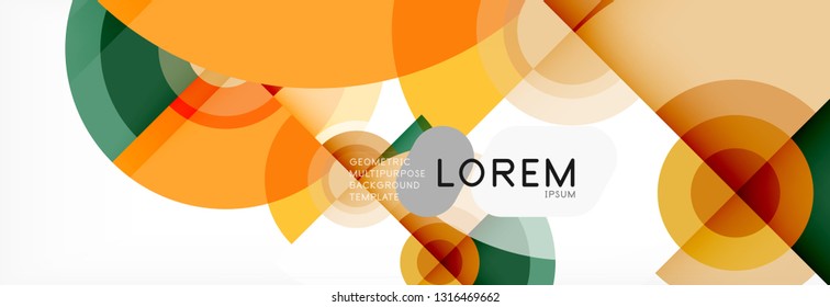 Volando círculos de fondo abstracto geométrico, vector