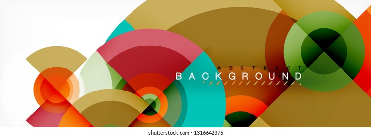 Volando círculos de fondo abstracto geométrico, vector
