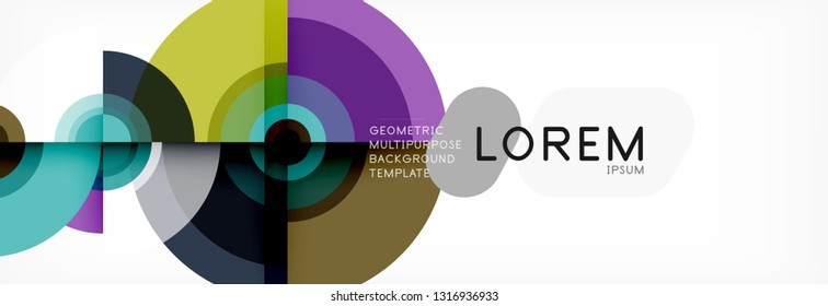 Volando círculos de fondo abstracto geométrico, vector
