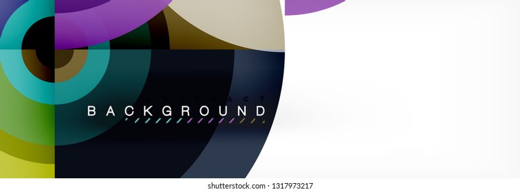 Volando círculos de fondo abstracto geométrico, vector