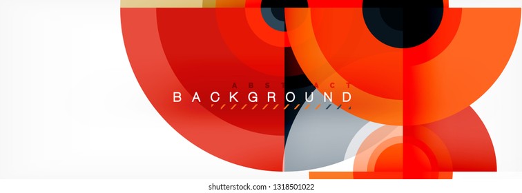 Volando círculos de fondo abstracto geométrico, vector