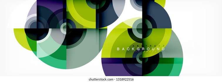 Volando círculos de fondo abstracto geométrico, vector