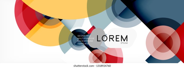 Volando círculos de fondo abstracto geométrico, vector
