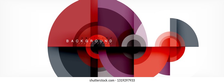 Volando círculos de fondo abstracto geométrico, vector