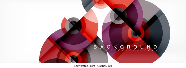 Volando círculos de fondo abstracto geométrico, vector