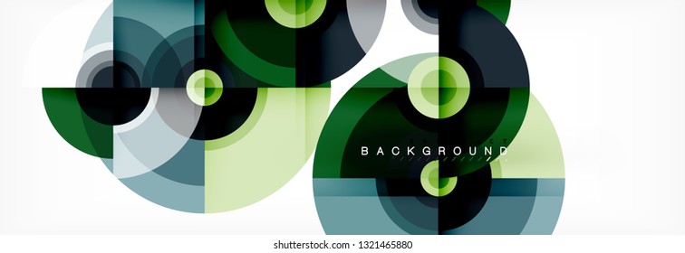 Volando círculos de fondo abstracto geométrico, vector