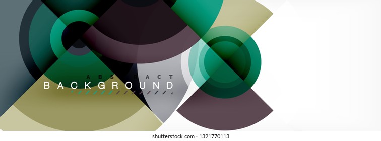 Flying circles geometric abstract background, vector