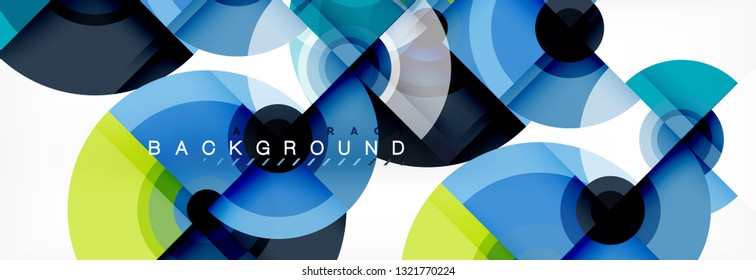 Círculos voadores abstrato geométrico plano de fundo, vetor