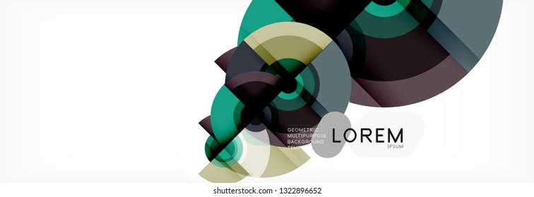 Volando círculos de fondo abstracto geométrico, vector