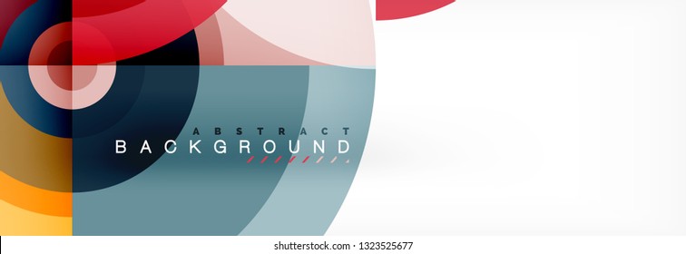 Volando círculos de fondo abstracto geométrico, vector