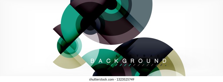 Volando círculos de fondo abstracto geométrico, vector