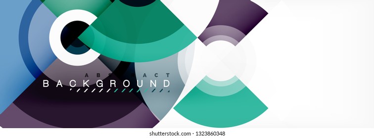 Volando círculos de fondo abstracto geométrico, vector
