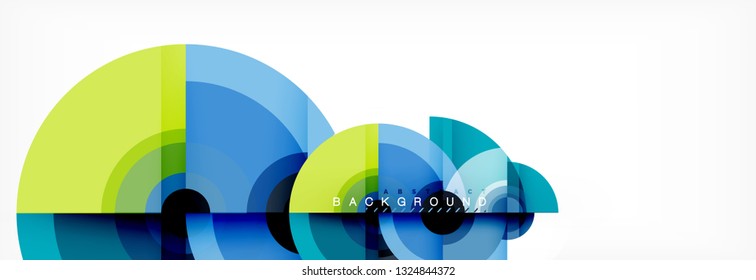 Volando círculos de fondo abstracto geométrico, vector